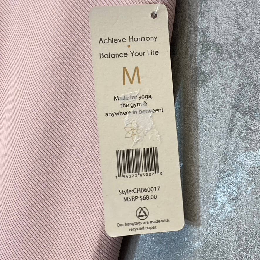 HARMONY & BALANCE Women's Lilac Ribbed High-Waist Tummy Control Pull-On Active Leggings SZ M