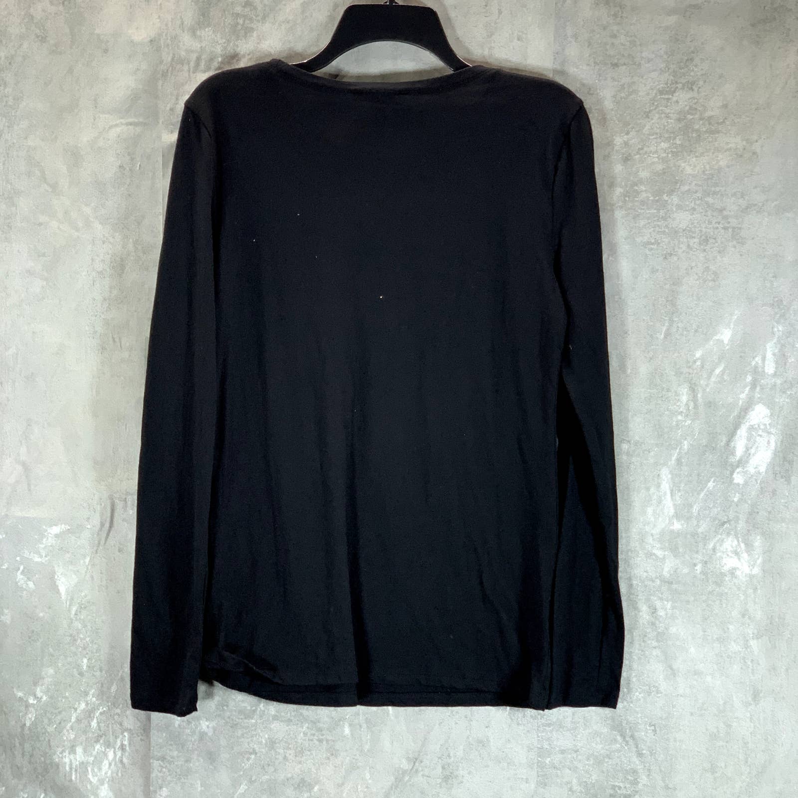 INC INTERNATIONAL CONCEPTS Women's Deep Black Cutout Long-Sleeve Top SZ S