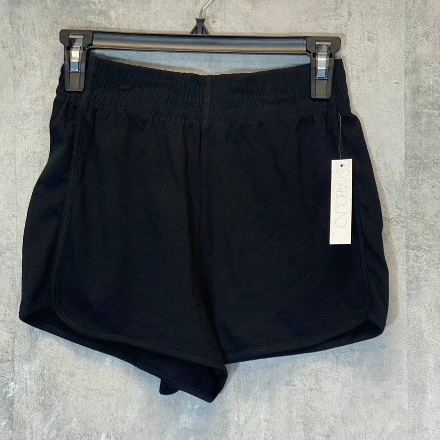 ABOUND Women's Solid Black Dolphin Hem Pull-On Shorts SZ XXS