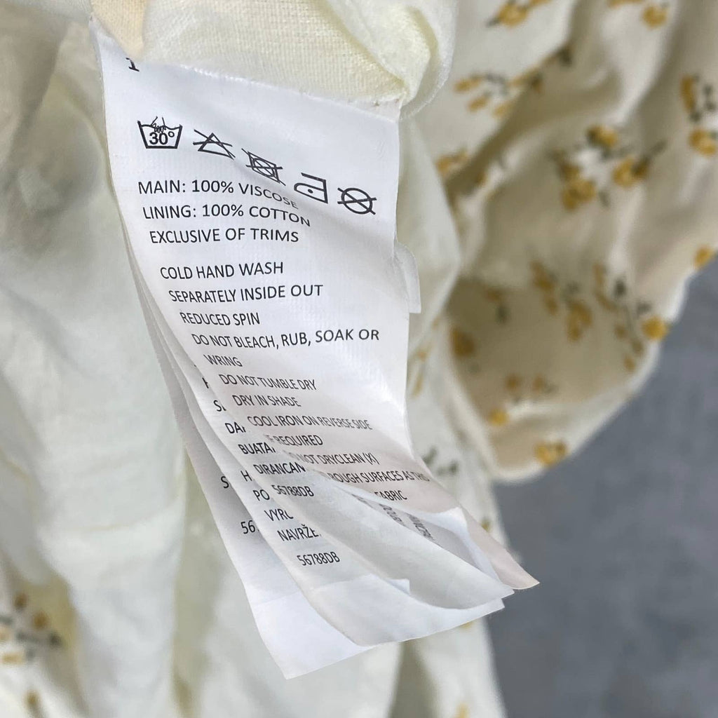 BARDOT Women's Ditsy Floral-Print Elbow-Sleeves Side-Slit Midi Dress SZ 6