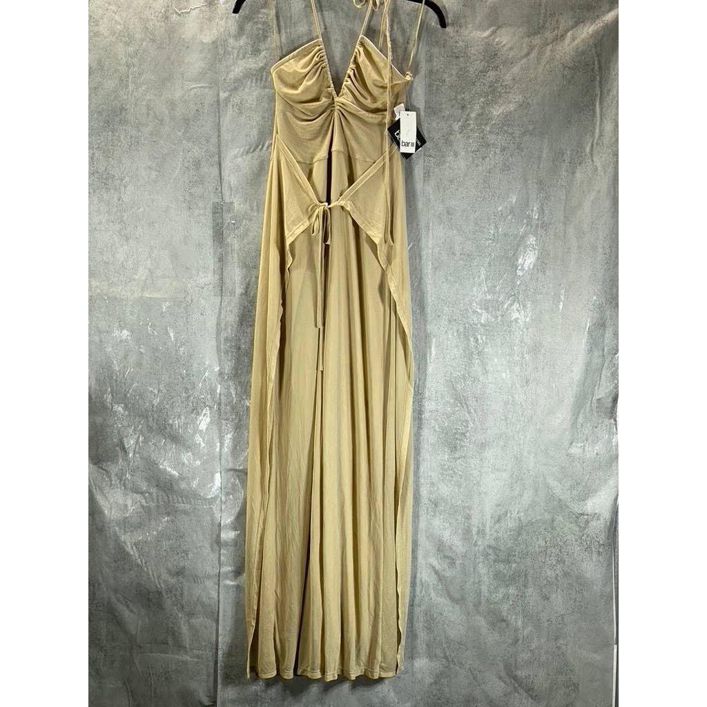 BAR III Nicole Williams Women's Beige/Khaki English Halter Jumpsuit SZ XS