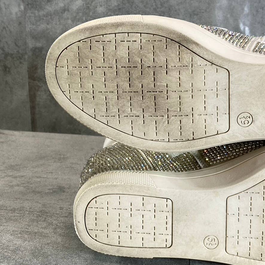 INC INTERNATIONAL CONCEPTS Women's Silver Rhinestone Embellished Debby Wedge