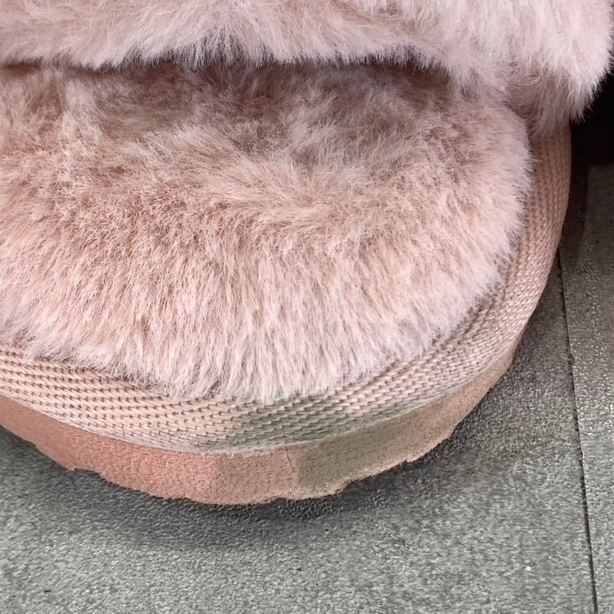 PUMA Women's Lotus-Puma White Faux-Fur Fluff Remix Slide Slippers SZ 5