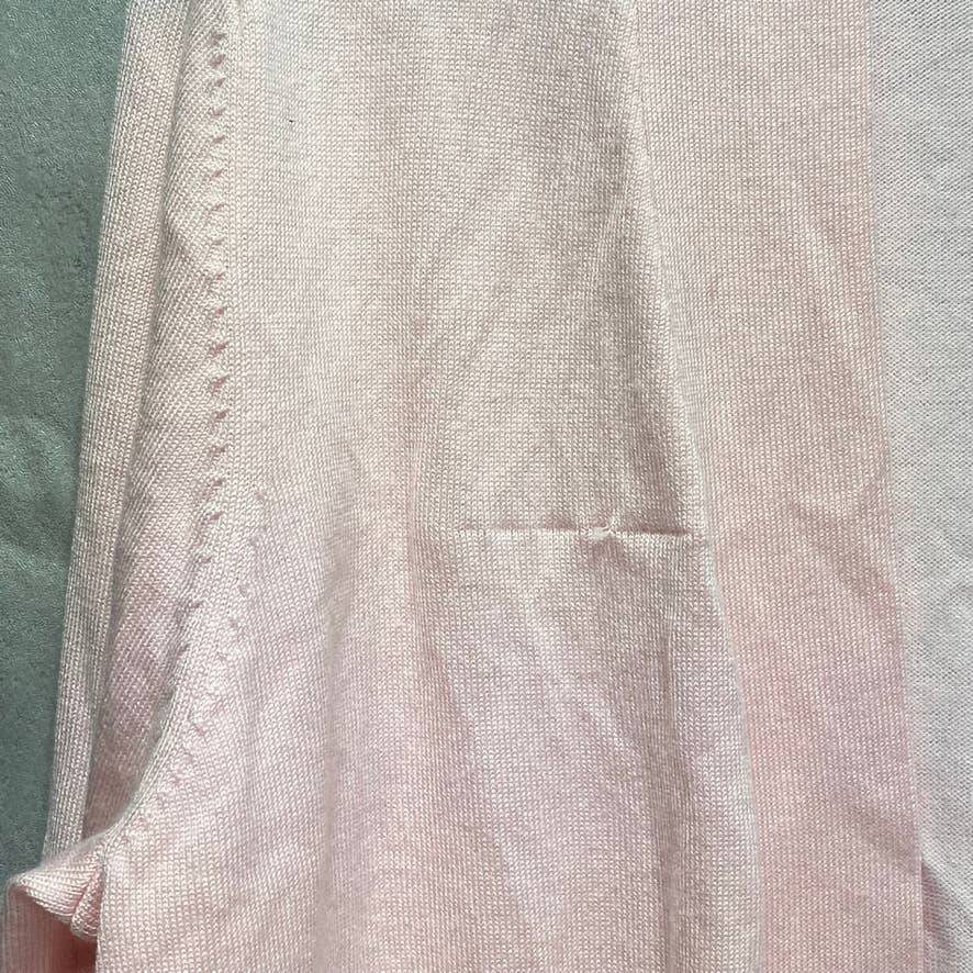 KAREN SCOTT Blush Long Sleeve Open Front Two-Pocket Cardigan SZ M
