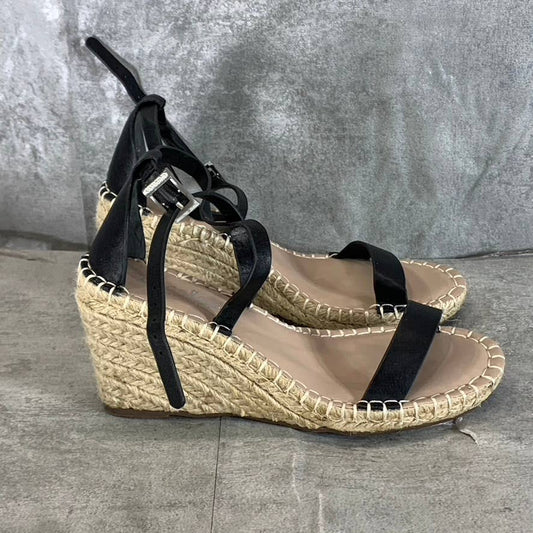 CHARLES BY CHARLES DAVID Women's Black Nola Wedge Espadrille Sandals SZ 7.5