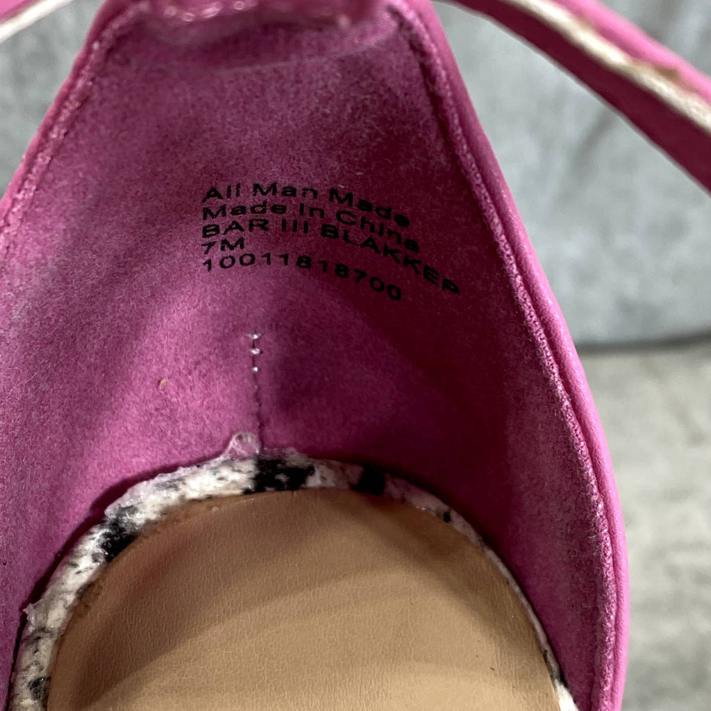 BAR III Women's Multi Smooth Blakke Square-Toe Ankle-Strap Block-Heel Sandal SZ7