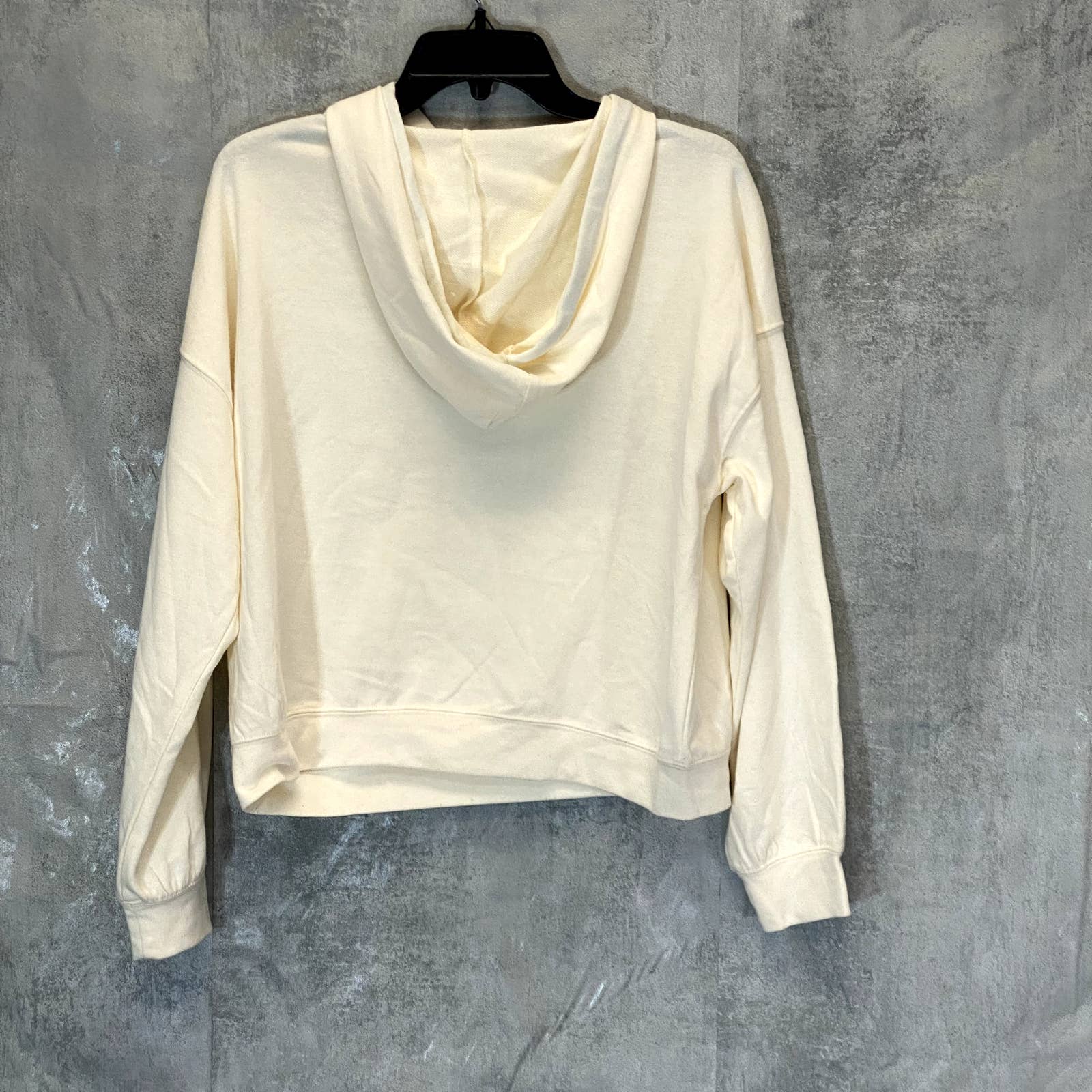 ELODIE Women's Off White Ombre Drawstring Pullover Hoodie SZ M