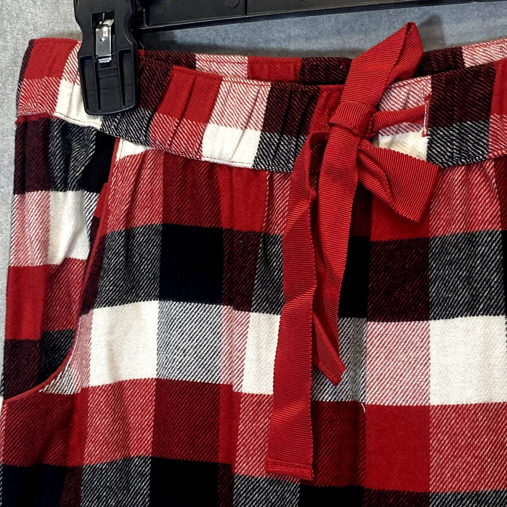NORDSTROM Women's Red Chili August Check 2-Piece Button-Front Pull-on Pajama Set SZ S