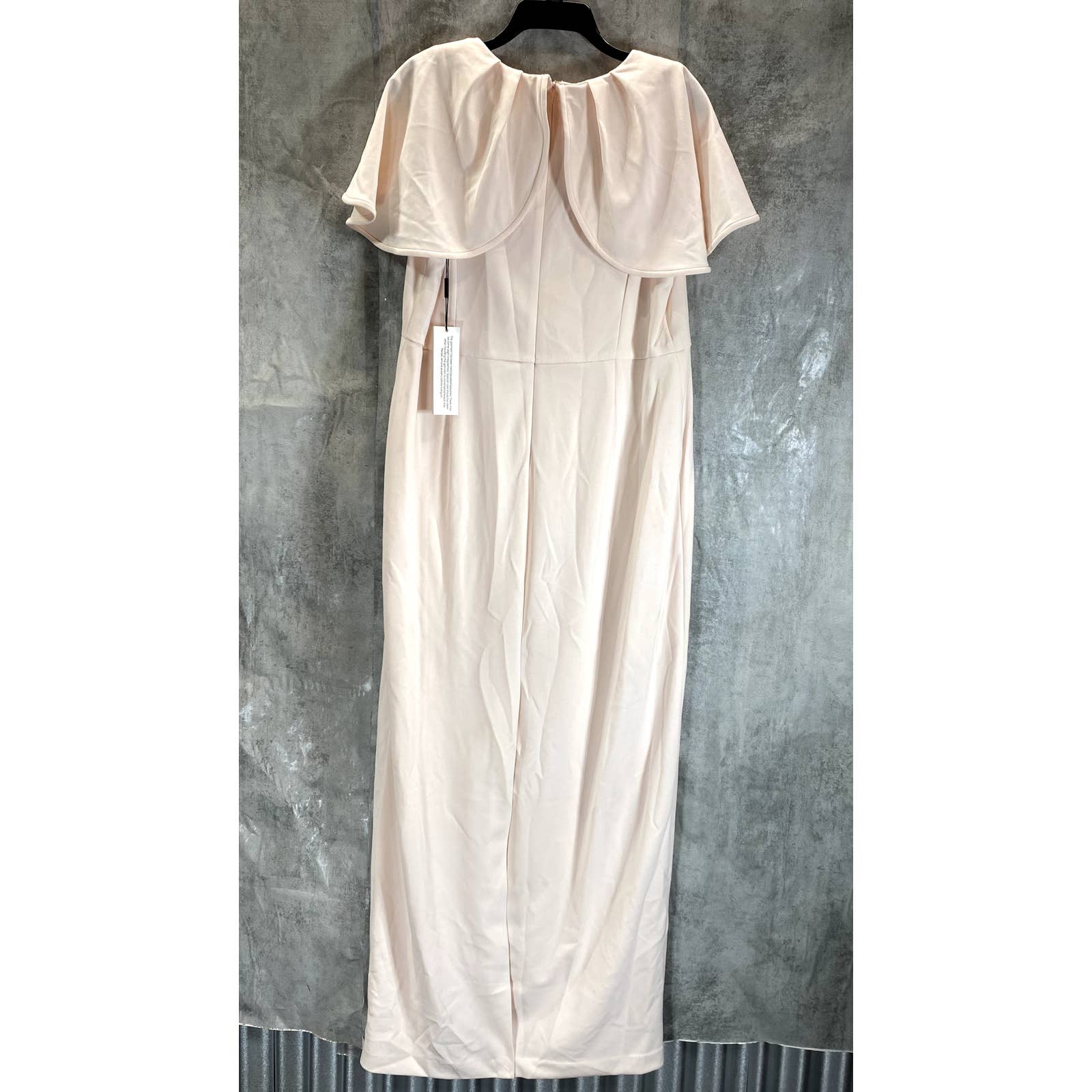 CALVIN KLEIN Women's Blossom Rhinestone-Waist V-Neck Cape-Sleeve Gown SZ 16