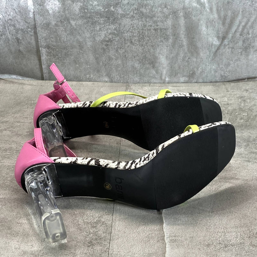 BAR III Women's Multi Smooth Blakke Square-Toe Ankle-Strap Block-Heel Sandal SZ7