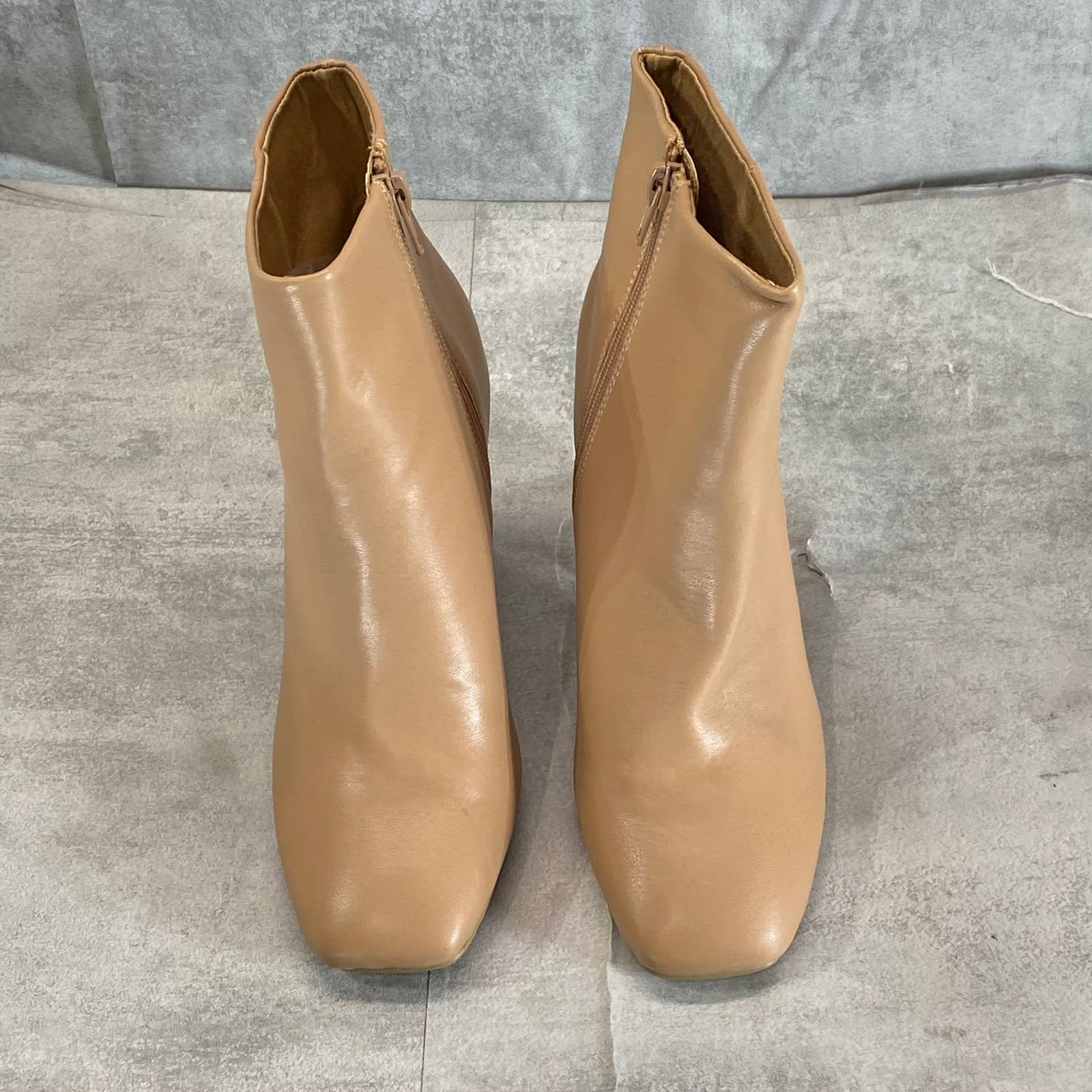 DV By DOLCE VITA Women's Caramel Maudry Square-Toe Block-Heel Dress Booties SZ 6
