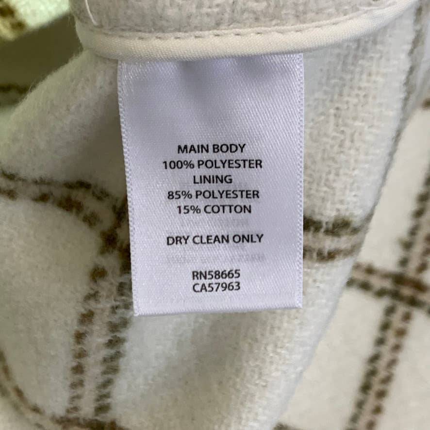 TREASURE & BOND Ivory Carsonpane Plaid Puff Sleeve Shirt Jacket SZ XS