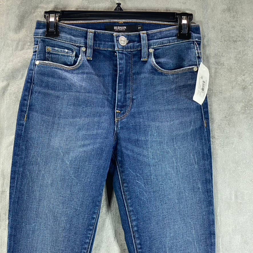 HUDSON Women's Zuma Barbara High-Waist Super Skinny-Leg Raw-Hem Jeans SZ 24