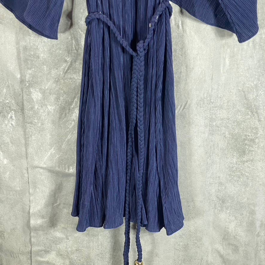 MICHAEL MICHAEL KORS Women's True Navy Crewneck Rope Belt Mini A-Line Dress SZ S