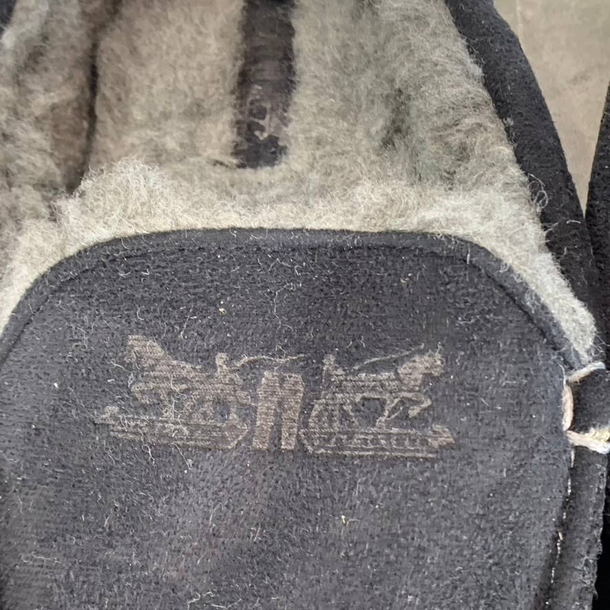 LEVI'S Men's Black Harlin 2 Microsuede Faux-Fur Venetian Slippers SZ M(8-9)