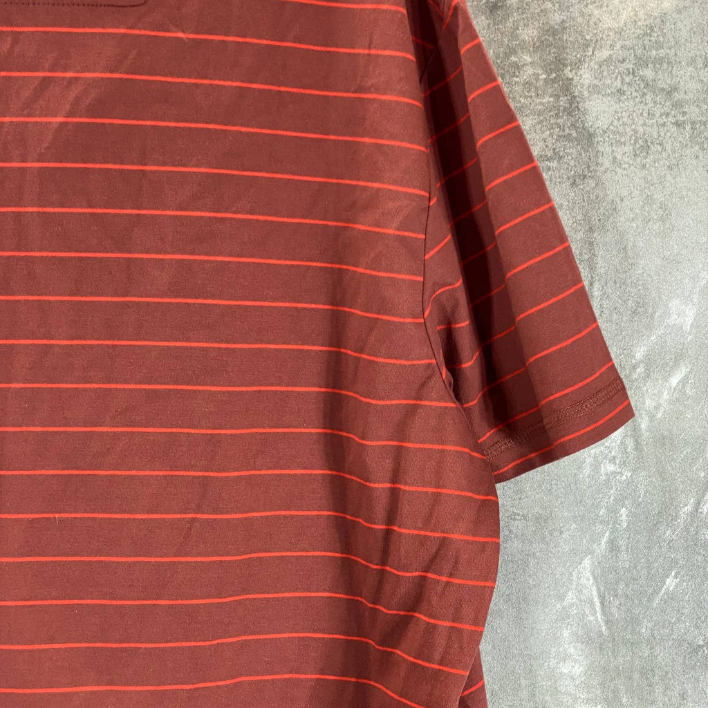 CALVIN KLEIN Men's Apple Butter Regular-Fit Smooth Cotton Stripe Polo SZ 2XL