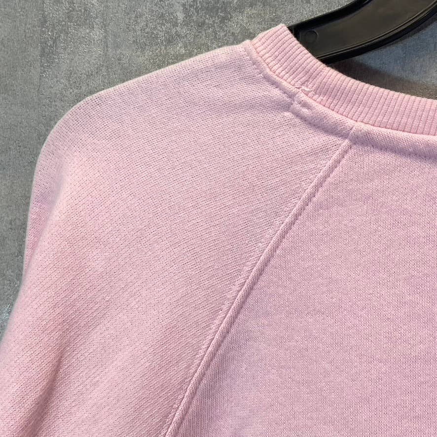 ABOUND Women's Pink Strawberry Embossed Crewneck Raglan Long Sleeve Sweater SZ XXS