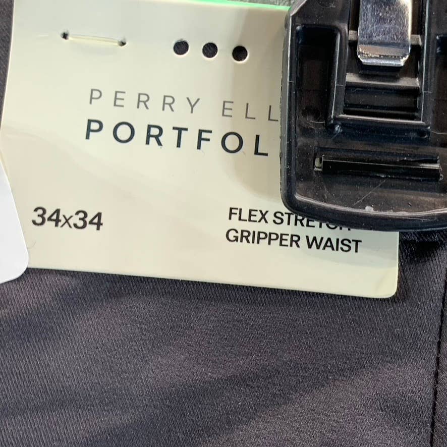 PERRY ELLIS PORTFOLIO Men's Charcoal Extra Slim-Fit Flex Stretch Pants 34x34