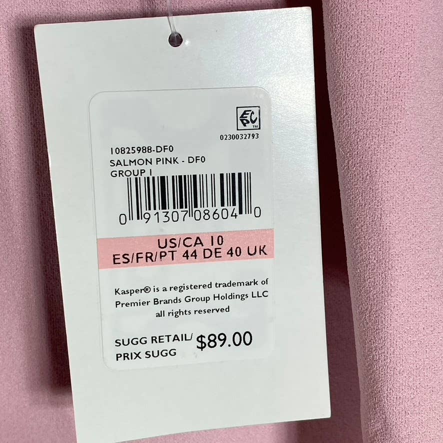 KASPER Women's Salmon Pink 3/4 Ruffle-Sleeve Sheath Knee-Length Dress SZ 10