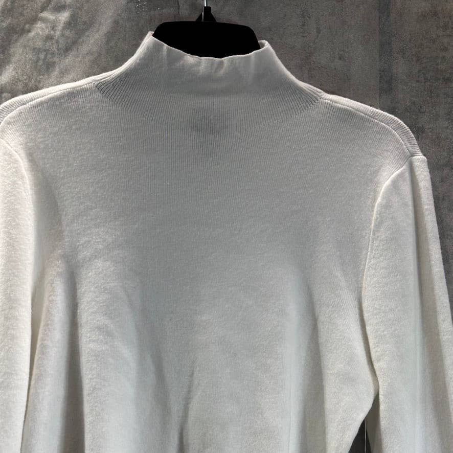 BAR III X Sofia Richie Women's Crop Mock-Neck Long-Sleeve Pullover Sweater SZ M