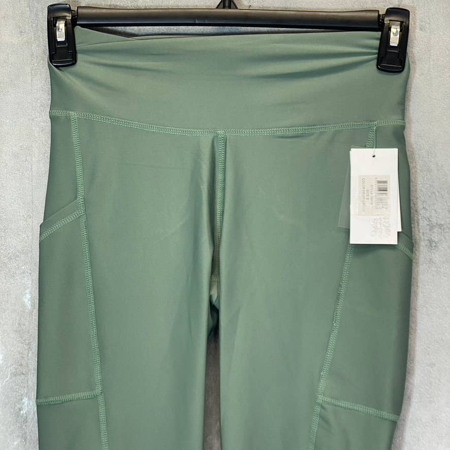 PRO-FIT Activewear Fruit Green Lightweight Ruched Breathable High-Waist Pull-On Leggings SZ S