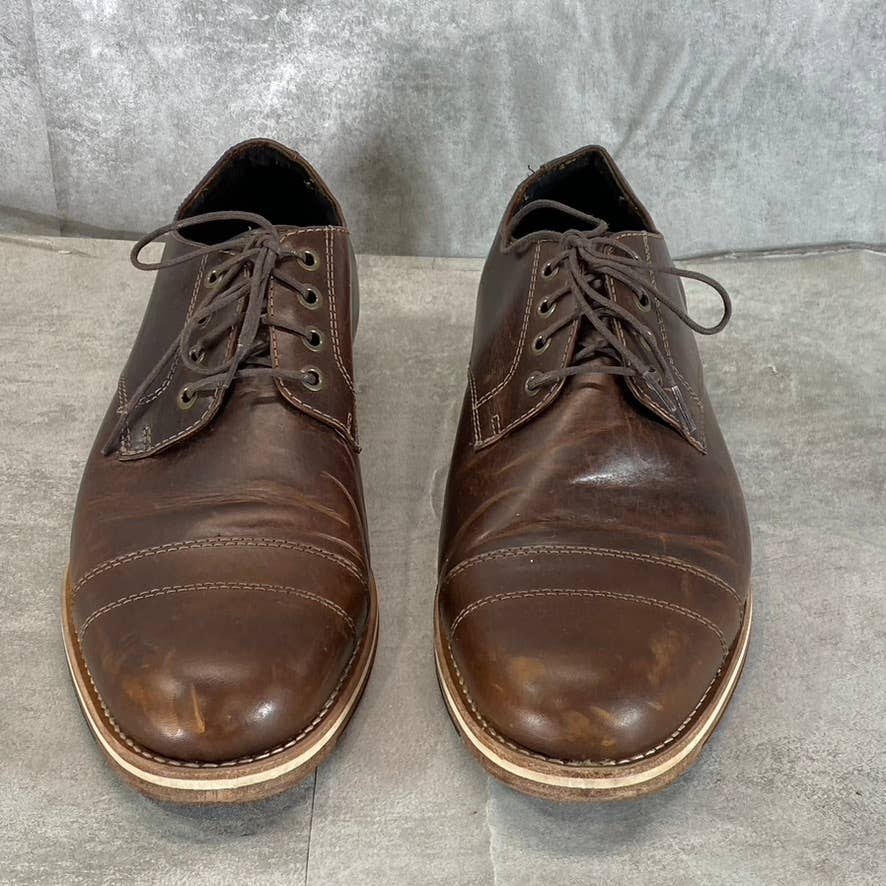 HELM Men's Brown The Bradley Round-Toe Lace-Up Oxfords SZ 12