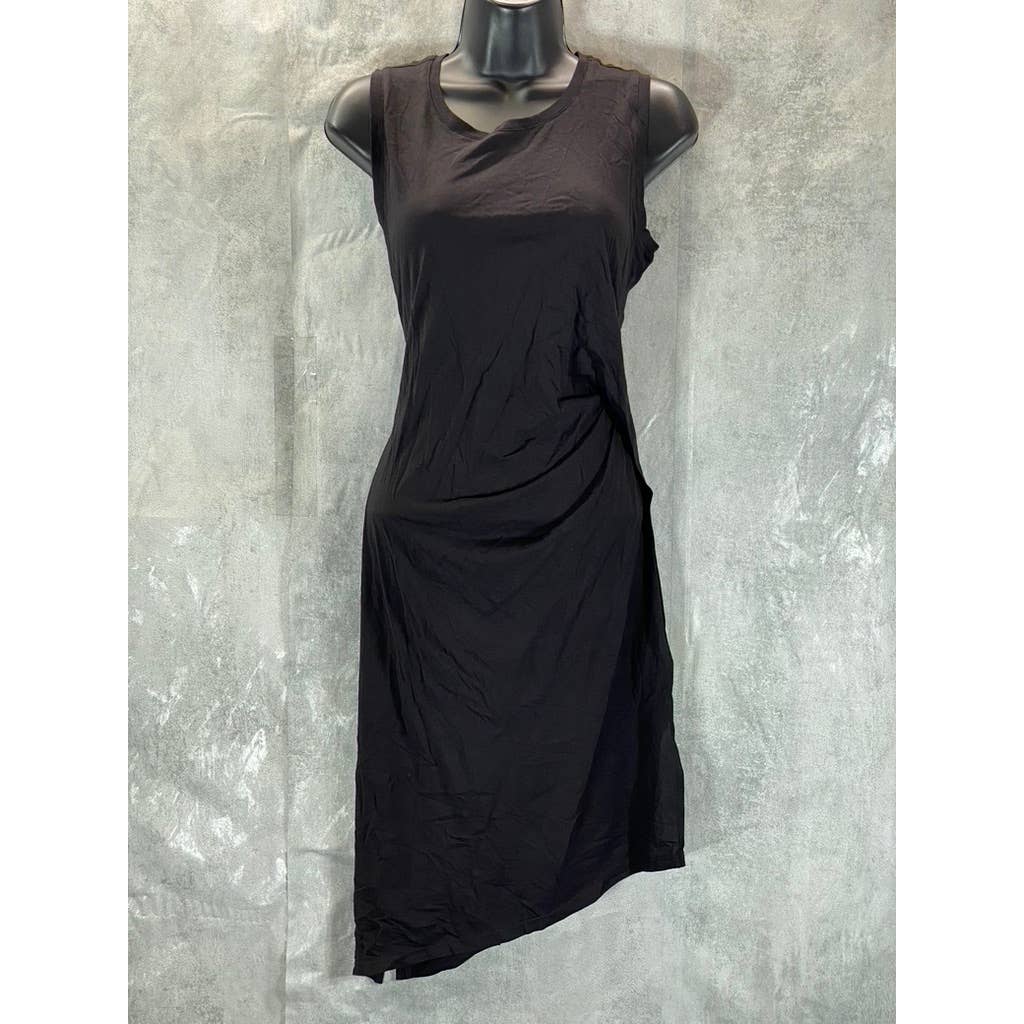 MICHAEL MICHAEL KORS Women's Petite Black Sleeveless Asymmetrical Sheath Dress