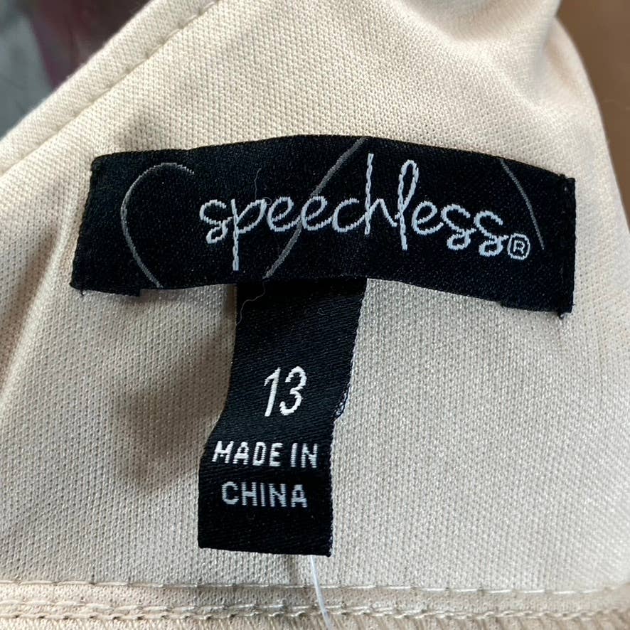 SPEECHLESS Juniors' Grey-Fuchsia Organza Floral-Print Tiered Halter Dress SZ 13