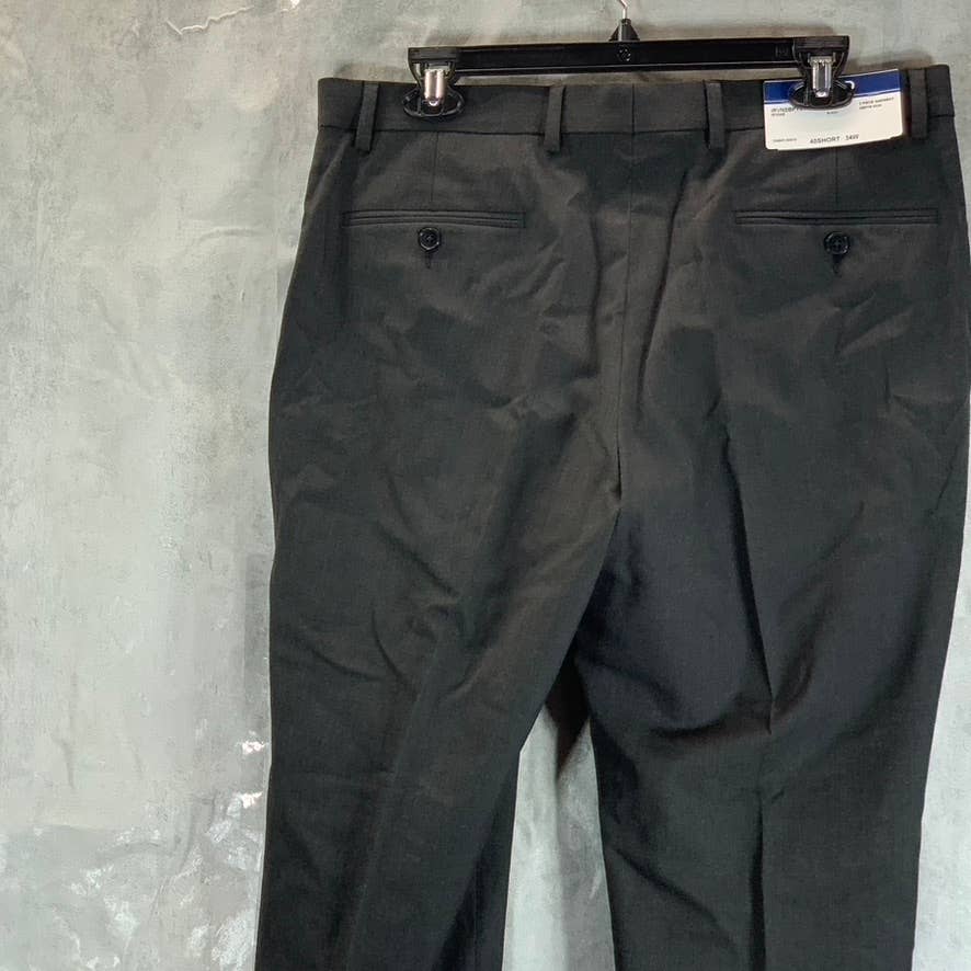 IZOD Men's Solid Black Regular Classic-Fit Suit Pants SZ 34X30