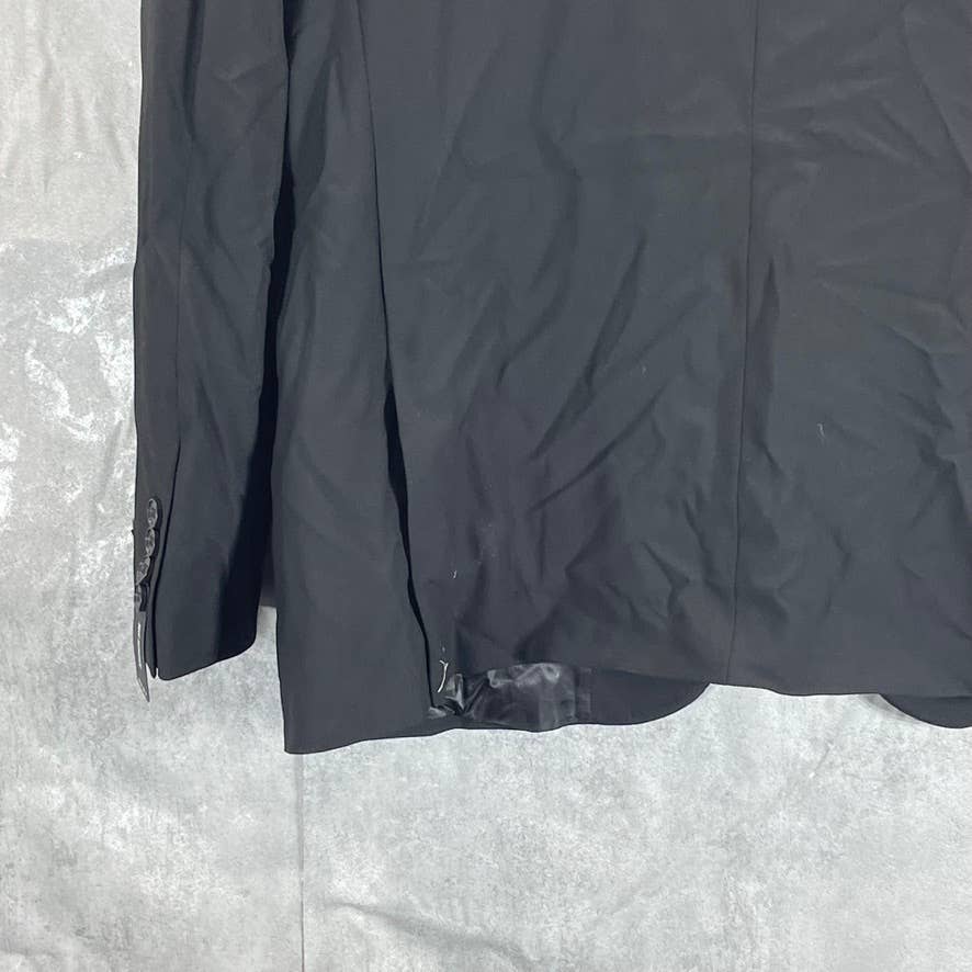 DKNY Men's Solid Black Short Modern-Fit Stretch Two-Button Suit Jacket SZ 44S