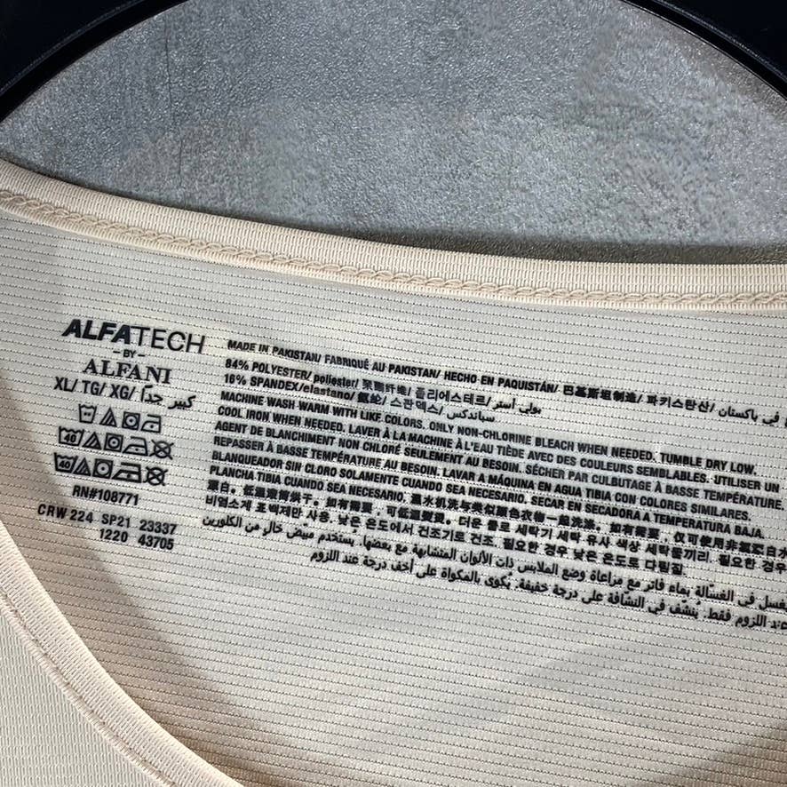 ALFANI ALFATECH Men's Beige Crewneck Short-Sleeve T-Shirt SZ XL