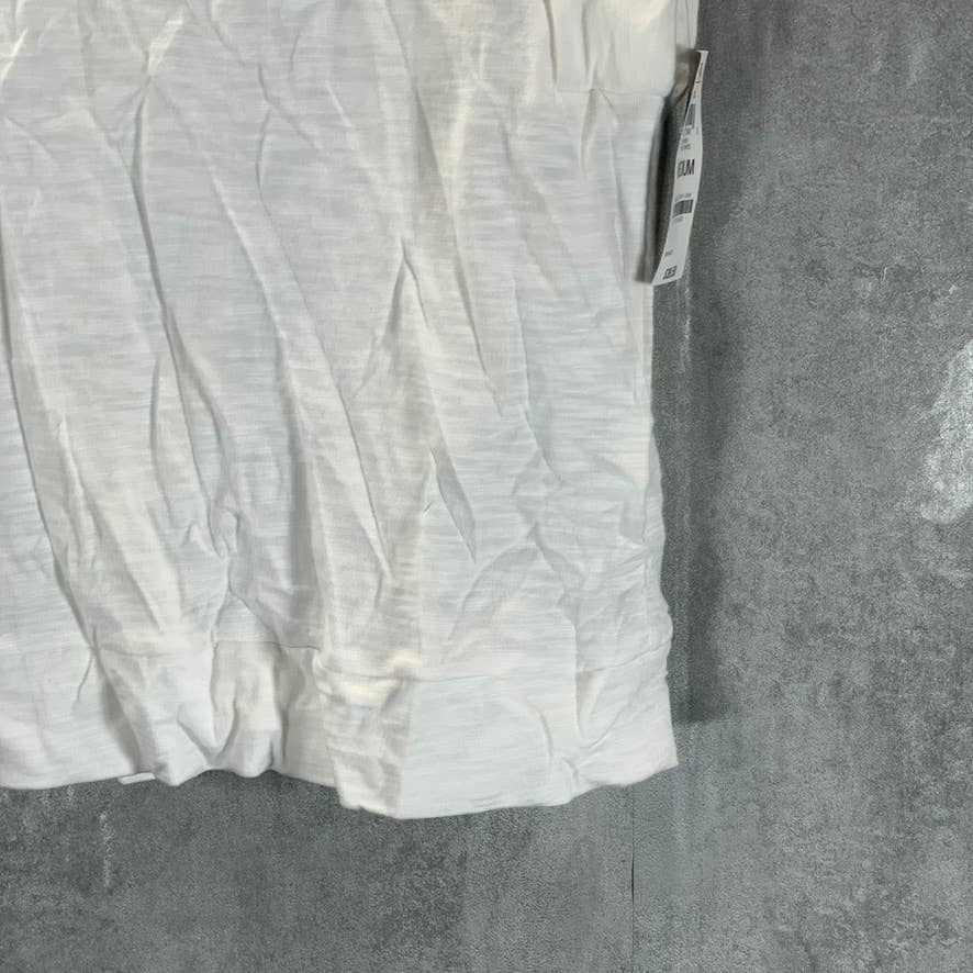 INC INTERNATIONAL CONCEPTS Women's Bright White Extended Cap-Sleeve T-Shirt SZ M