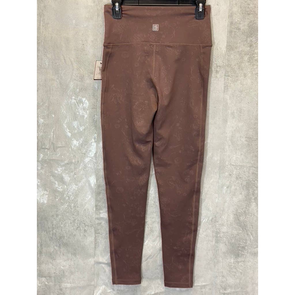 LAUNDRY By Shelli Segal Taupe Printed High-Waist Stretch Pull-On Active Leggings SZ M