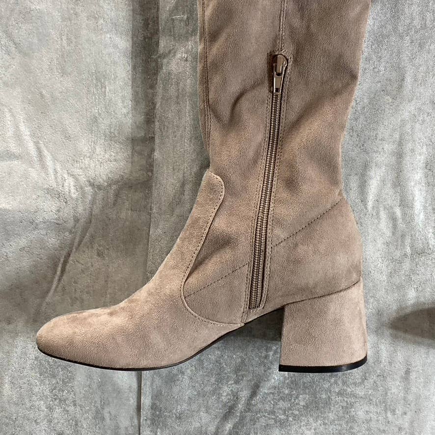 NINE WEST Women's Taupe Felipe Over-The-Knee Block-Heel Boots SZ 7