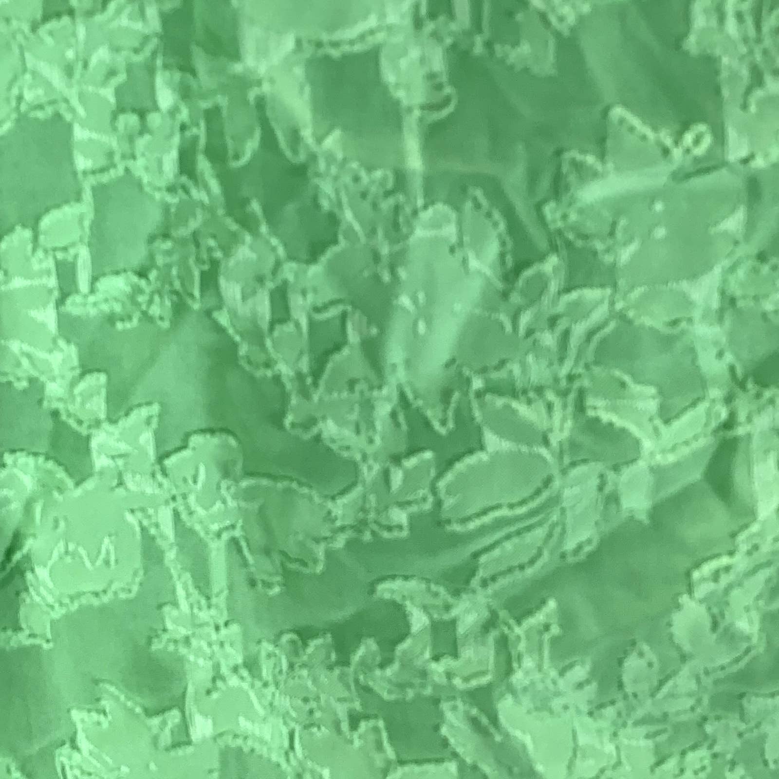 VINCE CAMUTO Women's Aloe Green Crewneck Textured Puff-Sleeve Jacquard Top SZ M