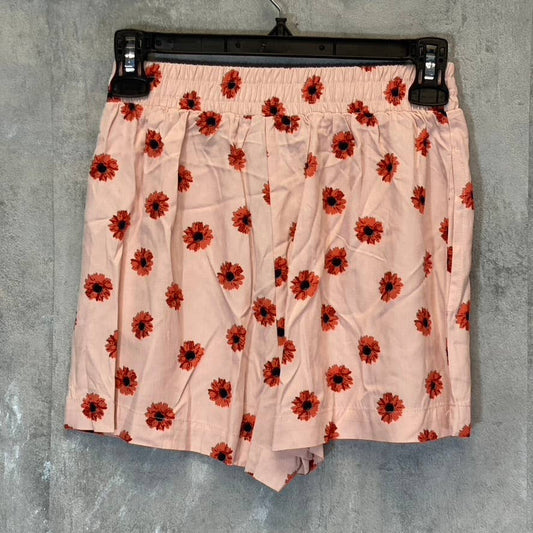 ABOUND Women's Pink Daisy Dots Easy Flowy Lightweight Elastic Waist Pull-On Shorts SZ XXS