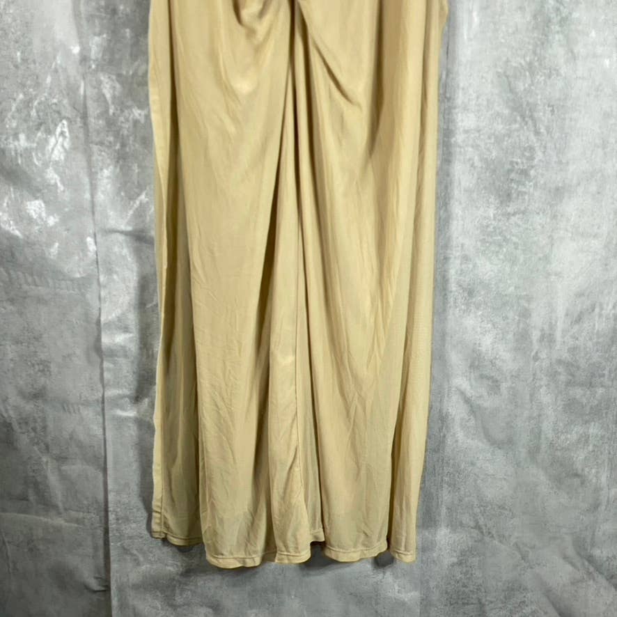 BAR III Nicole Williams Women's Beige/Khaki English Halter Jumpsuit SZ XS