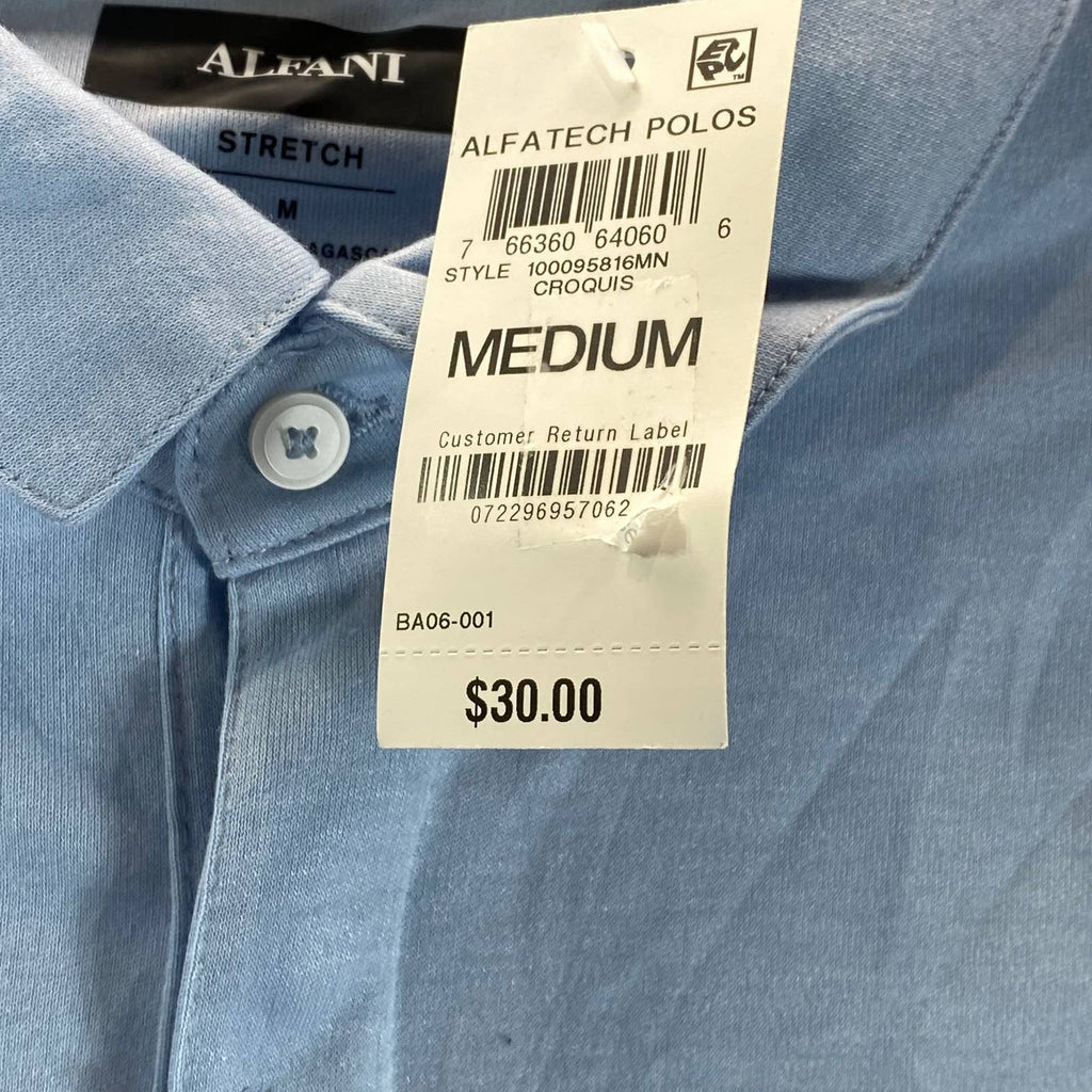 ALFANI Men's Croquis AlfaTech Stretch Solid Short-Sleeve Polo Shirt SZ M