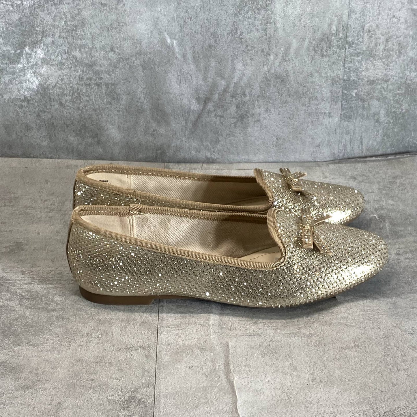 CHARTER CLUB Women's Gold Kimii Rhinestone Round-Toe Deconstruction Loafers