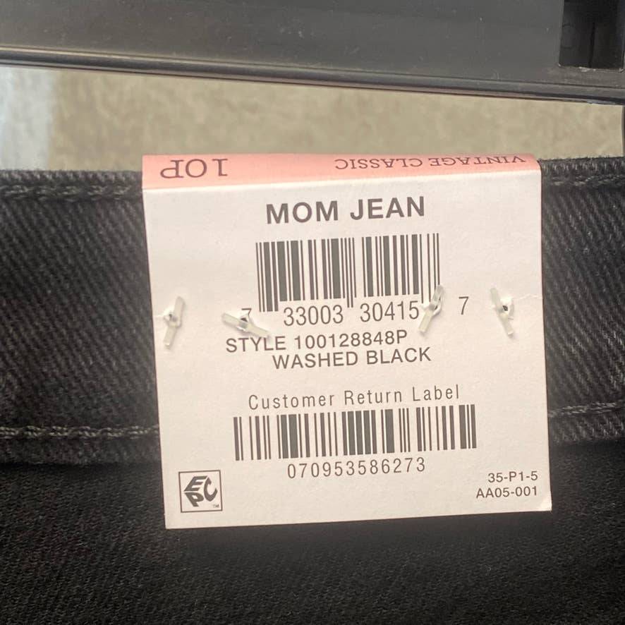 STYLE & CO Women's Petite Washed Black High-Rise Vintage Classic Straight Mom Jeans SZ 10P