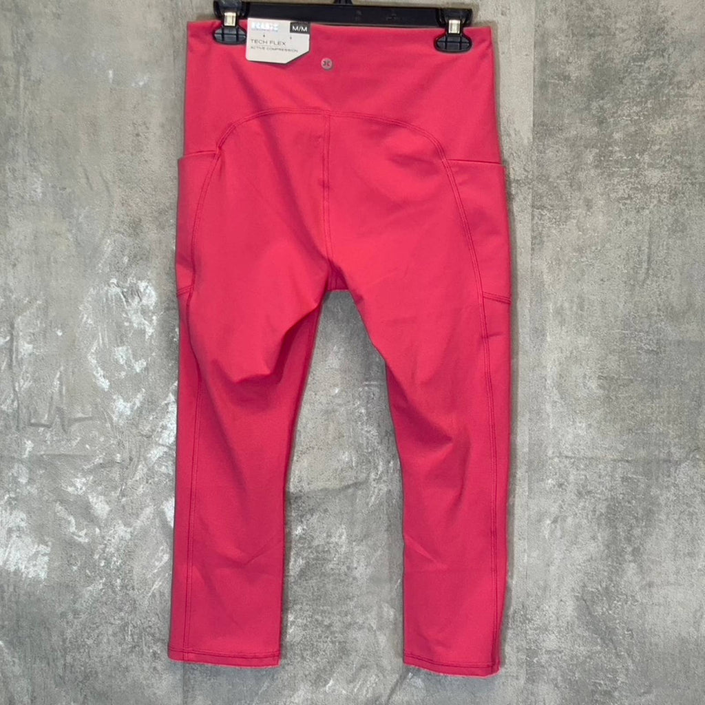 RBX Women’s Rose Pink High-Waist Flexible Active Pull-On Capri Leggings SZ M