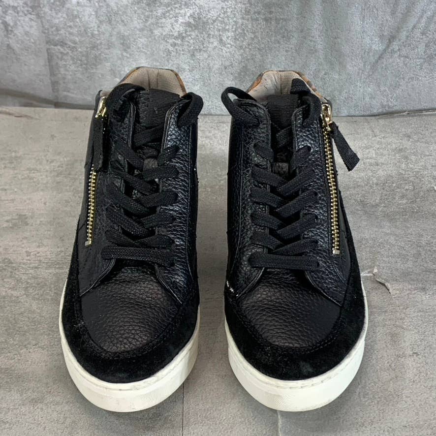 NATURALIZER Women's Black Leather Hadley High-Top Lace-Up Sneakers SZ 4