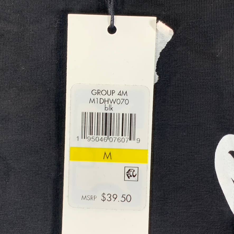 CALVIN KLEIN Women's Black Signature Logo Crewneck Short-Sleeve Tee SZ M