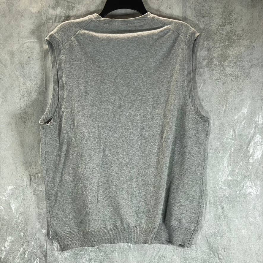 CLUB ROOM Men's Grey Solid V-Neck Pullover Sweater Vest SZ L