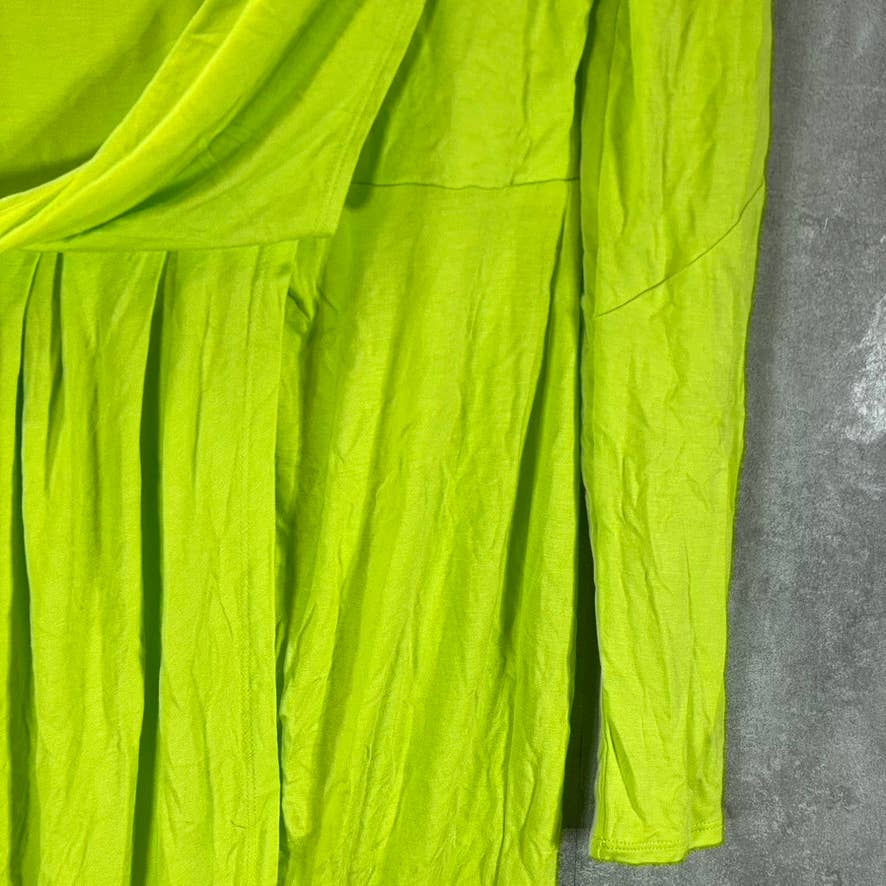 ZERINA AKERS FOR BAR III Women's Acid Lime Solid Knit Mock-Neck Mini Dress SZ M