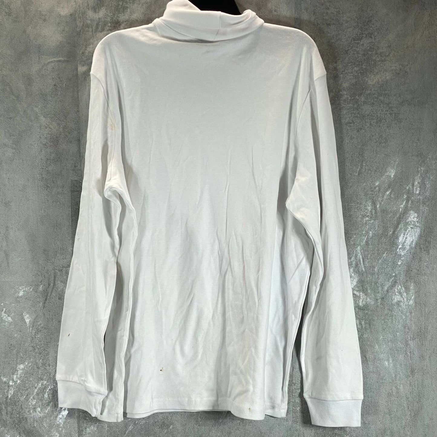 CLUB ROOM Men's White Solid Interlock Turtleneck Long-Sleeve Shirt SZ XL