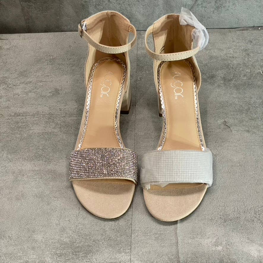 SUGAR Women's Nude Micro Noelle Ankle Strap Block Heel Dress Sandals SZ 7