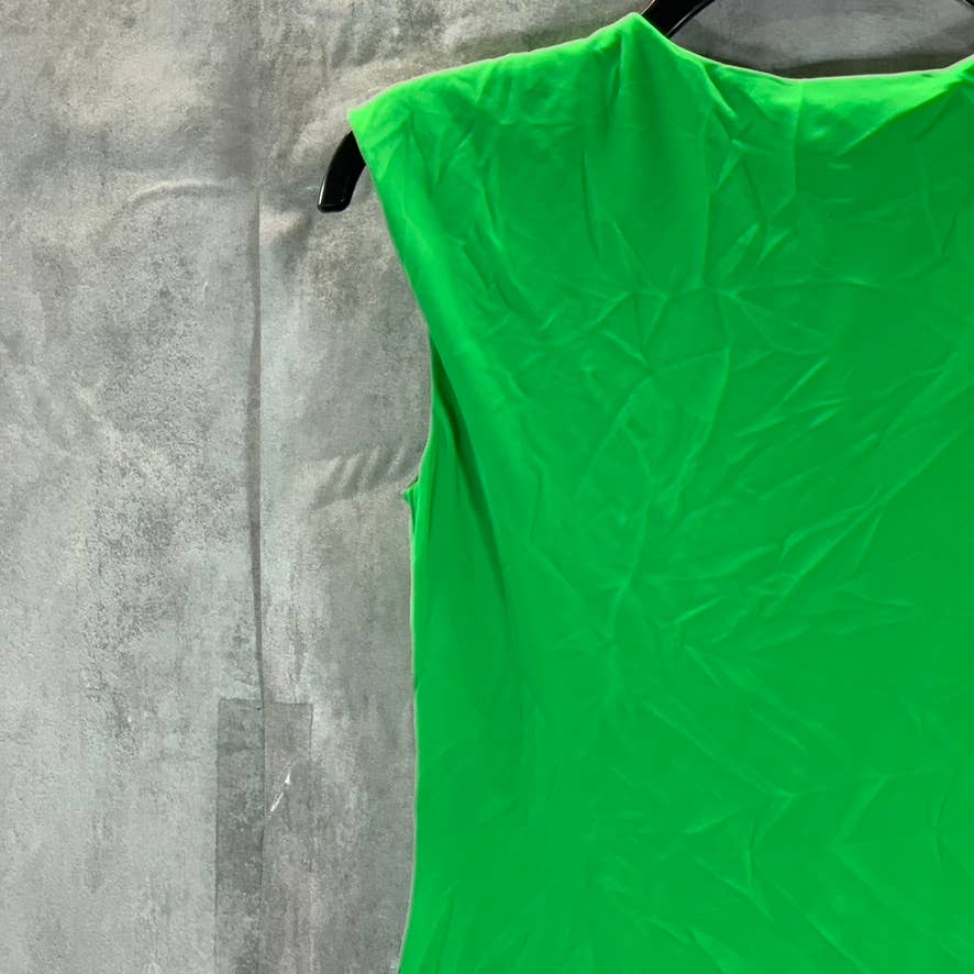 INC INTERNATIONAL CONCEPTS Women's Green Emerald Asymmetrical-Sleeve Top SZ S