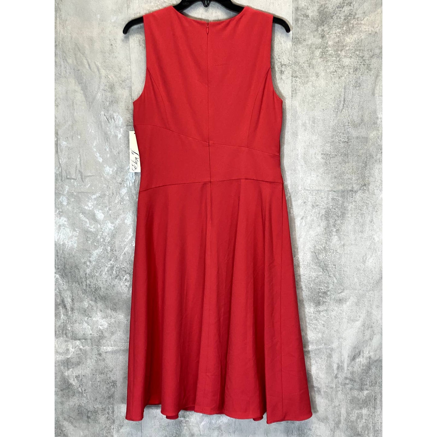 ELIZA J Women's Red Ruched Sleeveless Fit & Flare Knee Length Dress SZ 10