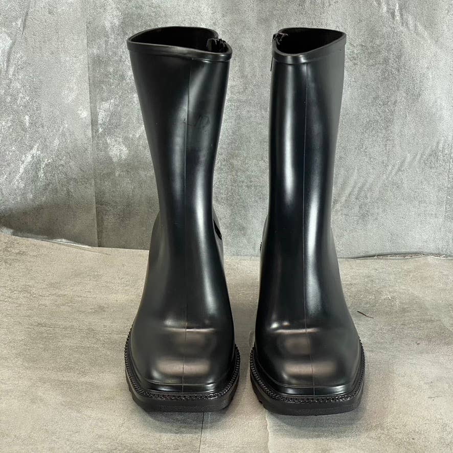 INC INTERNATIONAL CONCEPTS Women's Black Everett Square-Toe Rain Boots SZ 10